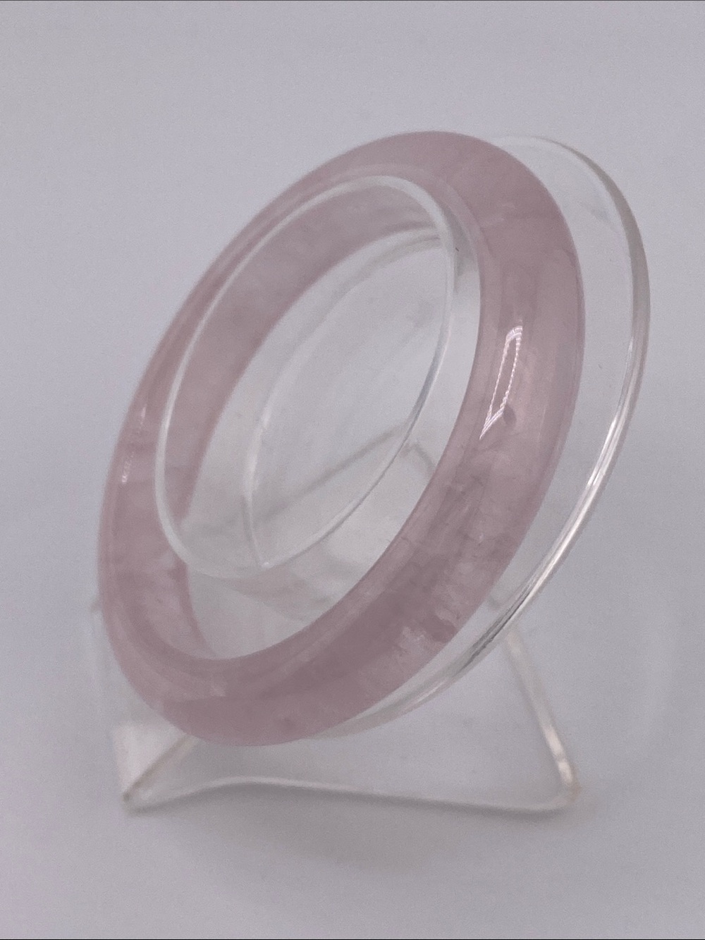 Natural Rose Quartz Crystal Bangle Bracelet - The Gem Studio size 57.4mm - Picture 3 of 9